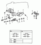 vw 199020 Детали крепления для двигателя и КП. Детали крепления для генератора