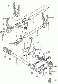 vw 311050 Вал управления перекл. передач. Вилка включения