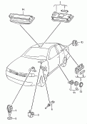 vw 947010 interior light. ultrasound sensor