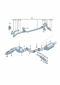 vw 253057 Труба выпуска ОГ с сажевым фильтром и нейтрализатором. Провод управления датчика разности давлений