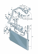 vw 820015 refrigerant circuit. a/c condenser. fluid container with connecting parts