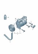 vw 260010 a/c compressor. connecting and mounting parts for compressor. for vehicles with air condit.