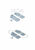 vw 61011 Оригинальные аксессуары. 1 к-т ковриков (текстильн.м-л). *функция 