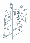 vw 971084 central wiring set.                          area:. wiring harness for interior. b-pillar. tail light