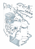 vw 121035 Жидкостное охлаждение. для а/м с ручным управлением кондиционера. для а/м с кондиционером с электронной регулировкой.        см. панель иллюстраций: