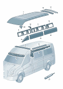 vw 817060 roof. for high roofed delivery van. super-high roof