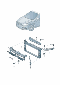 vw 805000 lock carrier with mounting for coolant radiator. bracket for headlight