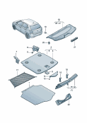 vw 863080 luggage comp. floor covering. cover for lock carrier