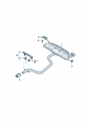 vw 253090 front silencer. rear silencer
