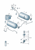vw 201005 Cистема питания газом. Бак, топливный. Трубопровод для газа. Электромагнитный клапан